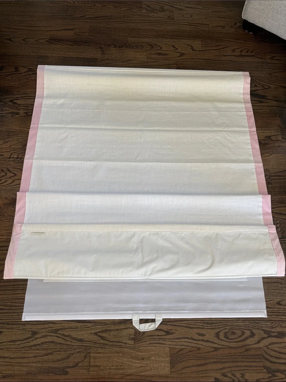 Pottery Barn Kids Linen Blackout Roman Shade White Pink